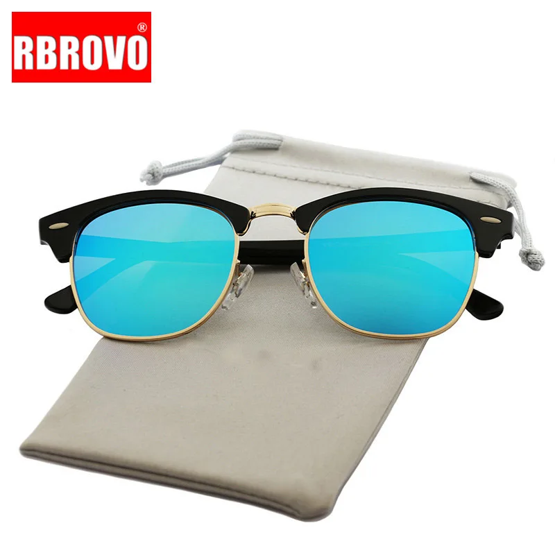 RBROVO Occhiali da sole vintage semi-senza montatura firmati da donna/uomo polarizzati UV400 classici Oculos De Sol Gafas occhiali da sole retrò