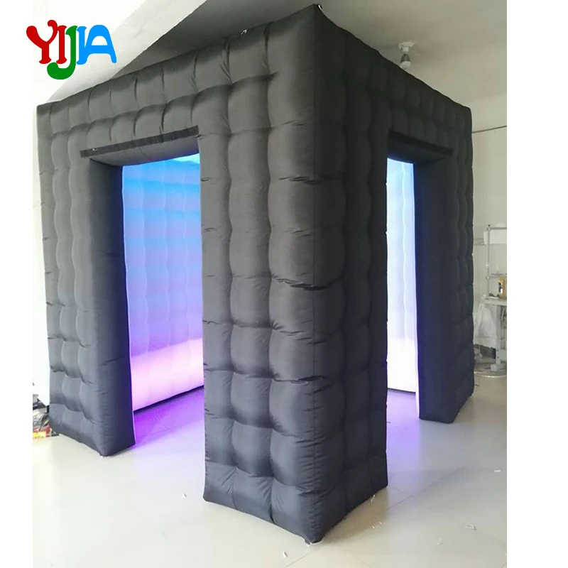 2.5m /8Ft  Cube Inflatable 360 Photo Booth With LED Strips Lights And Air Blower For Party Wedding Event Backdrops