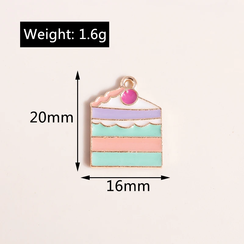Leslie 10 Stück Emaille süße Essen Trinken Eis Kuchen Saft Cola Charms Anhänger für Halsketten DIY Schmuckherstellung Zubehör – Detail 28