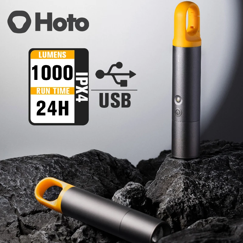 HOTO – lampe de poche Ultra lumineuse à lumière LED, 5 Modes d\'éclairage, Zoomable, éclairage d\'extérieur, Camping, vélo, batterie au Lithium 18650