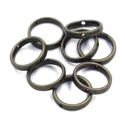 10Pcs Spacer Beads Frames Round Circle Metal Bronze Tone Jewelry DIY Findings Charms 18mm