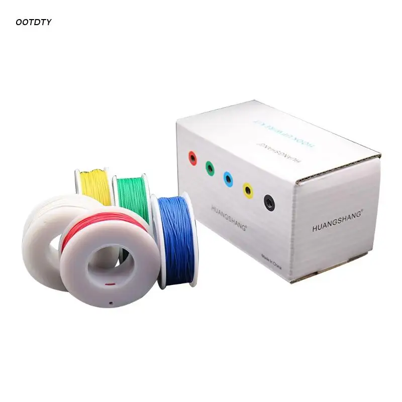 30 AWG Stranded Wire Spool 164ft Flexible Silicone Tinned Wire 5 Colors in a Box Mixed Wire Hook Up Wire