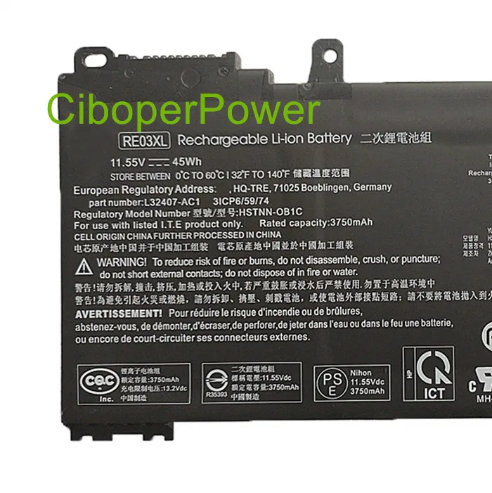 Original quality battery for 45WH RE03XL HSTNN-DB9A Battery For 445 450 440 430 - G6