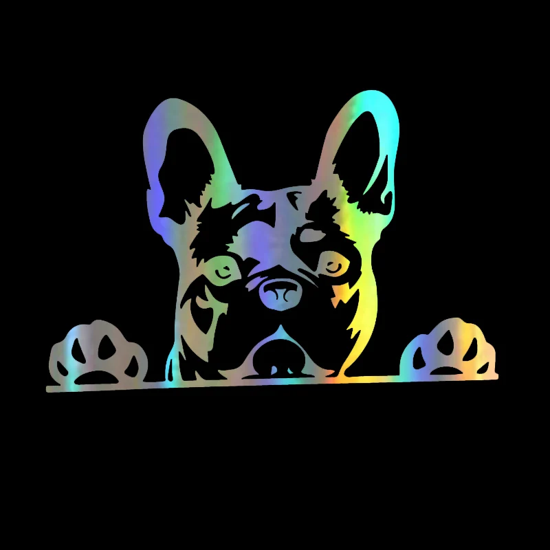 Car Sticker  Paws up French Bulldog Frenchie Bully Dog Decoration Vinyl Car Decal Reflective Laser 3D Car Stickers Car Styling