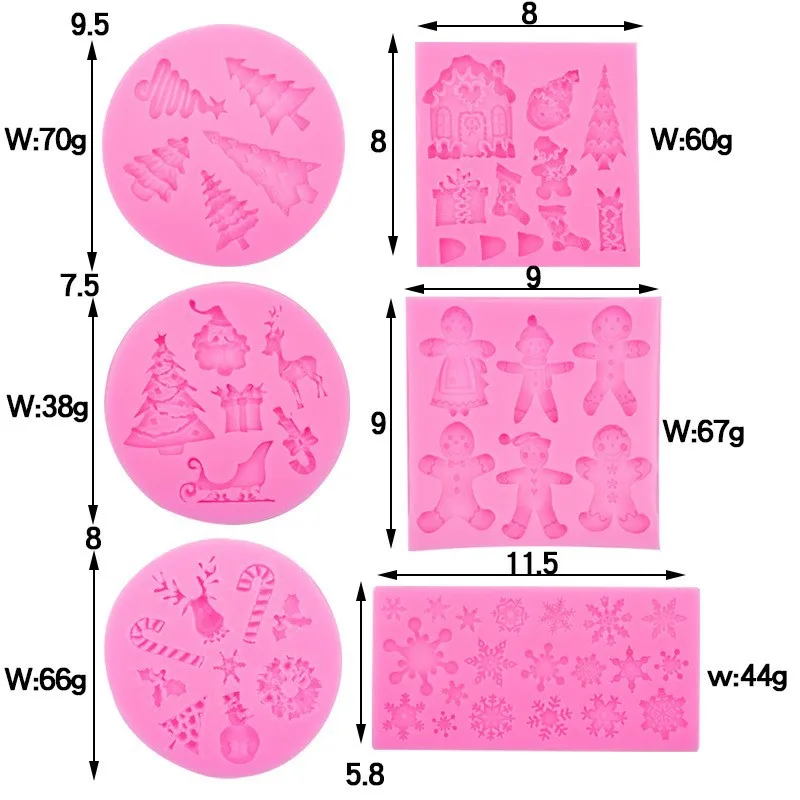 Christmas Mold Silicone for Jewelry Decoration Epoxy Resin Mold Cake Decoration Accessories Christmas Mold DIY Baking Tool