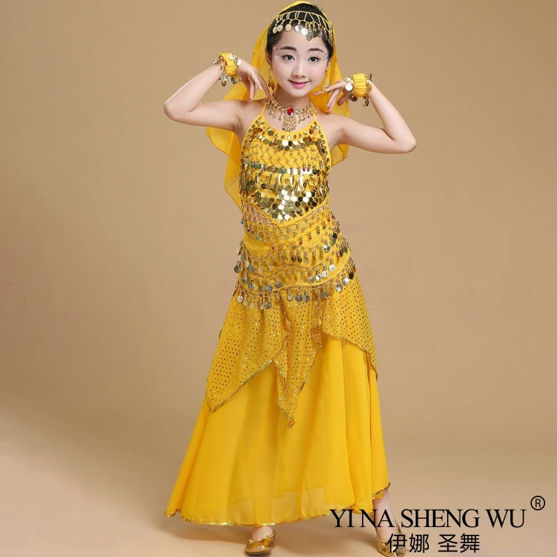 Traje de dança do ventre infantil e adulto, roupa egito de dança do ventre em bollywood, traje oriental indiano, traje de dança do ventre