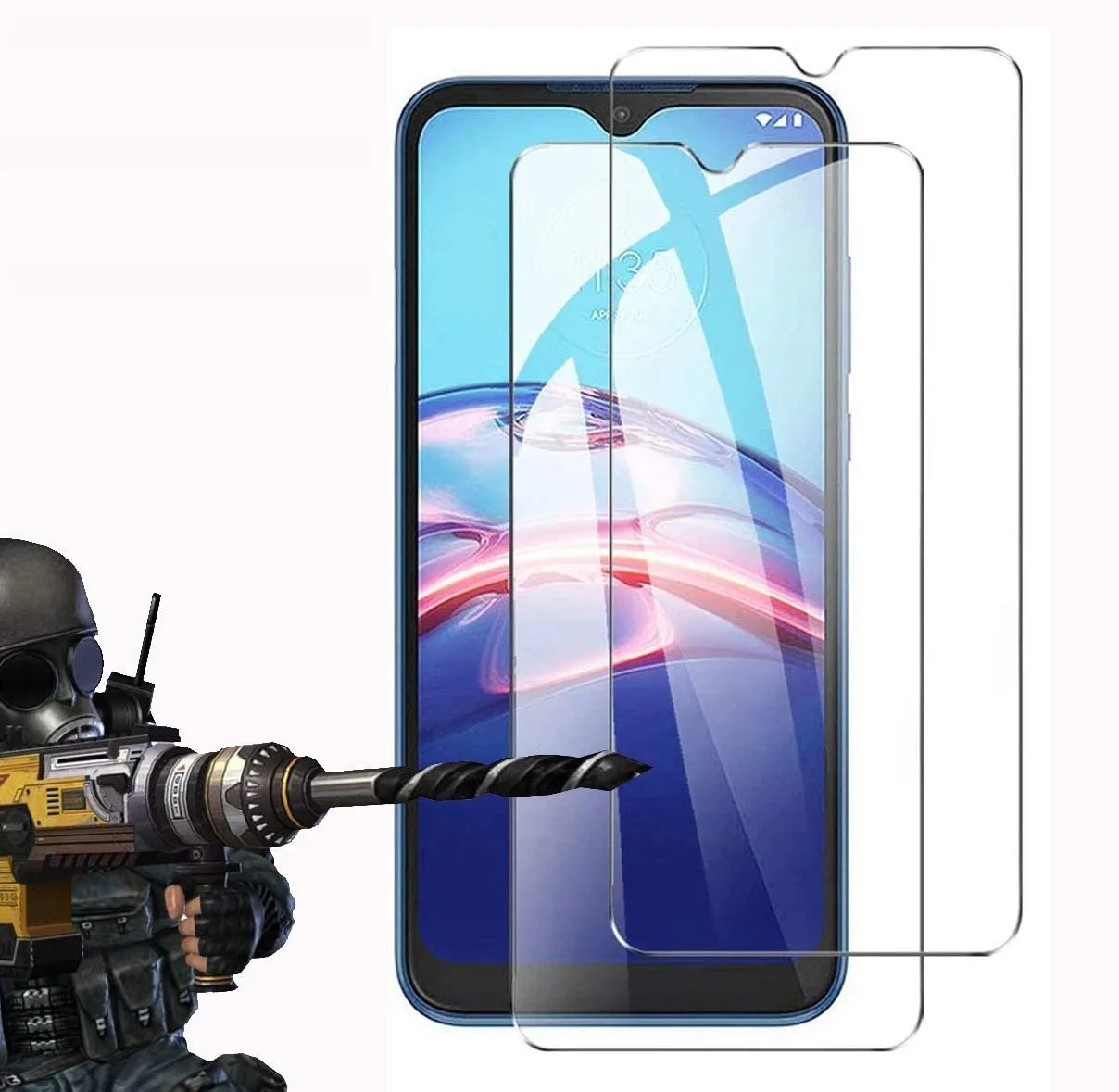 Protecteur d\'écran, Film en verre trempé pour Motorola One Action Fusion Plus Hyper Macro Vision Zoom sur Moto E 2020