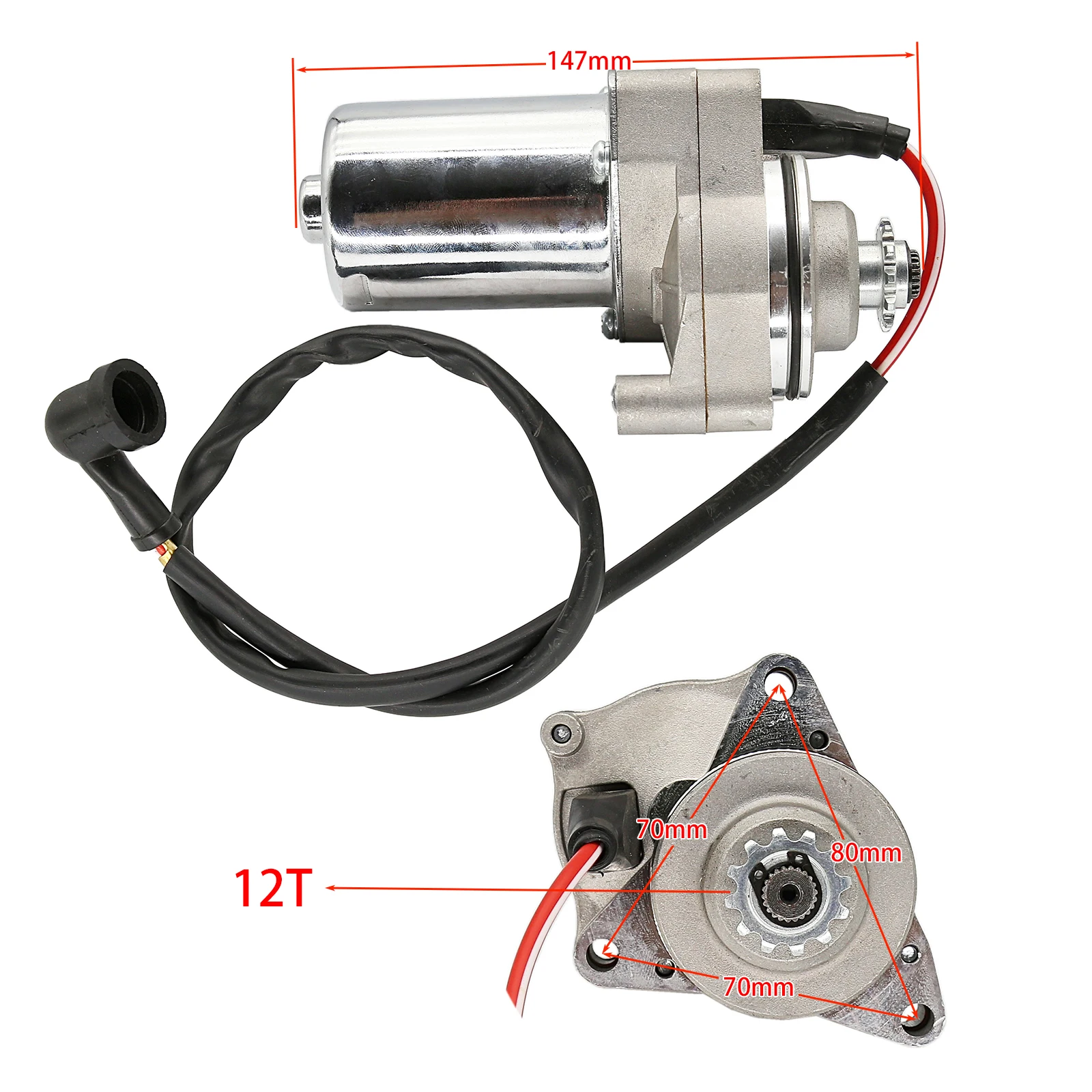 

Motorcycle Starter Electric 12tooth 3 Bolt Starter Motor for 50 70 90 110 125CC 4-STROKE ENGINE ATV TAOTAO JETMOTO ROKETA SUNL