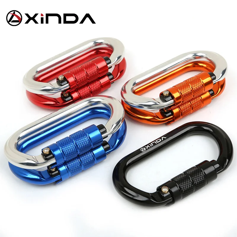 XINDA O-type lock buckle Automatic Safety Master Carabiner Multicolor 5500lbs Crossing hook Climbing Rock Mountaineer Equipment