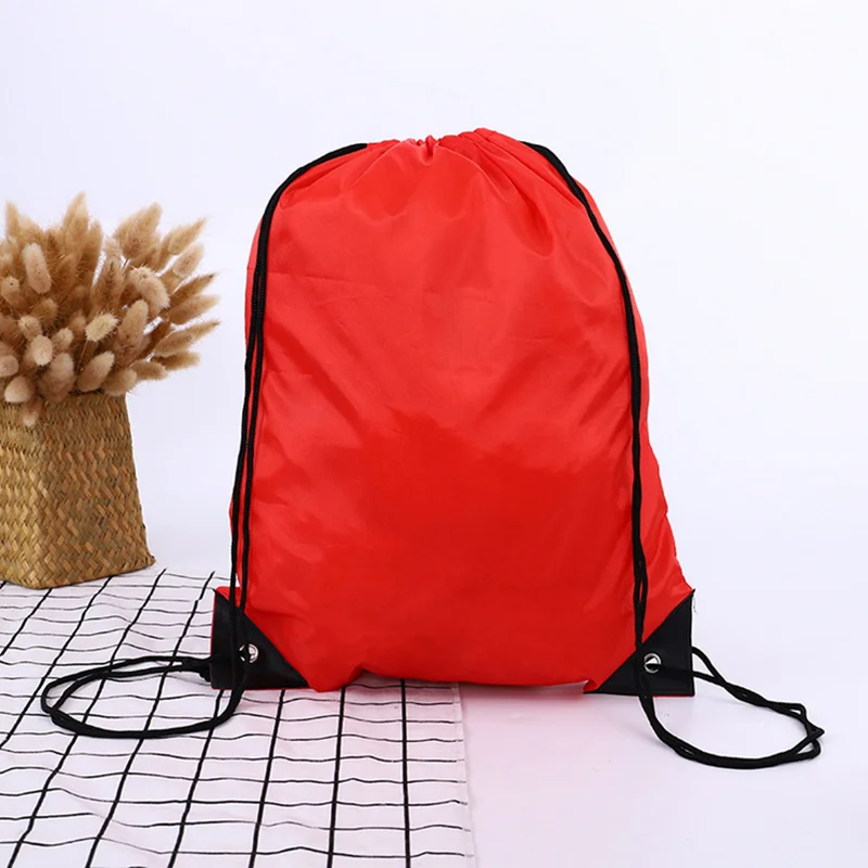 Portable Sports Bag Thicken Drawstring Belt Riding Backpack Gym Drawstring Shoulder Bag Shoes Clothes Waterproof Storage Bag