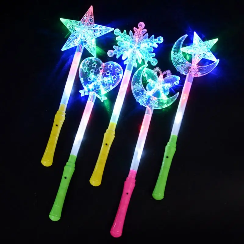 Flashing Lights Up Glow Sticks Magic Star Wand Party Concert Xmas Halloween Kids Gift Toy Glowing Fairy Pentagram Flash Stick