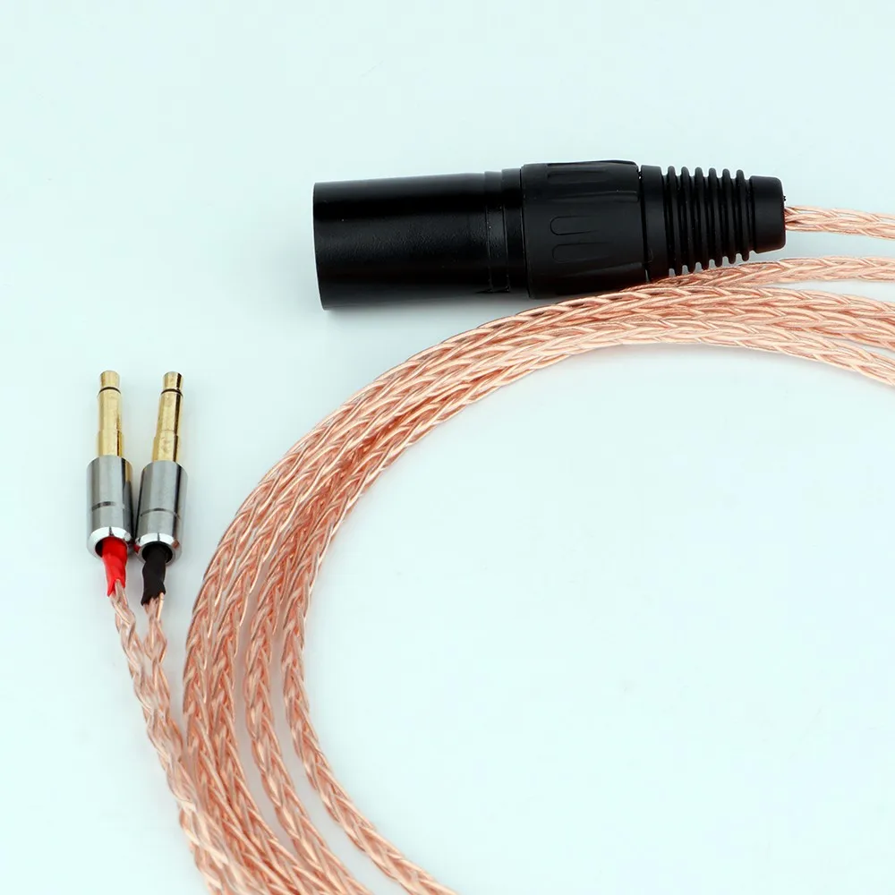Headphone 7N OCC, kabel Upgrade seimbang 4Pin XLR untuk OPPO PM-1 PM-2 HE1000 400S 560