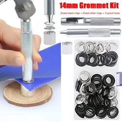Eyelet Pliers Tool Kit with 50sets 14 Mm Eyelets Grommet Tool Kit Punch Eyelets for Leather Fabric Tarpaulin Paper Curtain