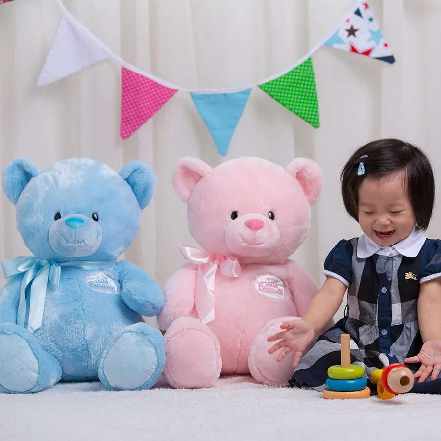 Kawaii Zacht Knuffel Voor Kinderen Kinderen Baby Geschenken Mijn 1e Teddyroze/Blauwe Teddybeer, 70Cm Groot-