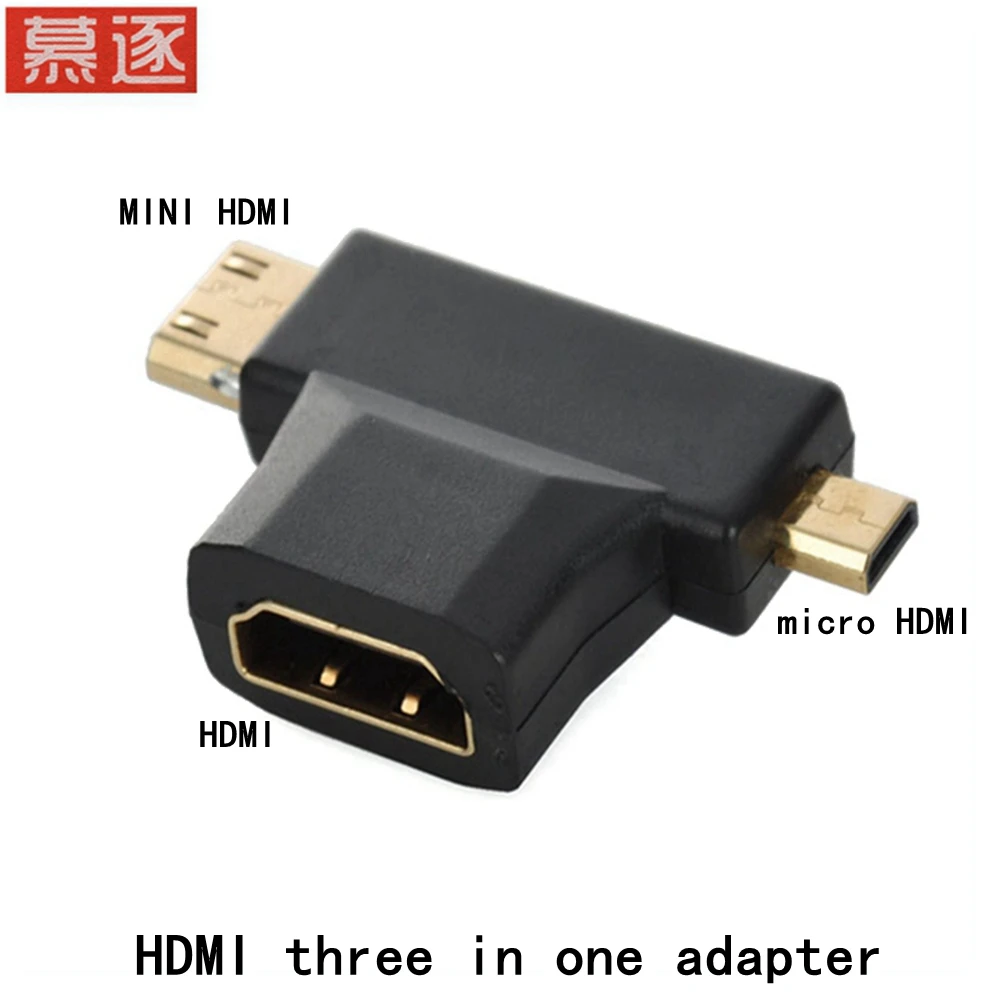 Mini 3 in 1 Micro HD-compatible Male to Female HDTV  1.4 Cable Adapter Converters for phone camera Card Readers