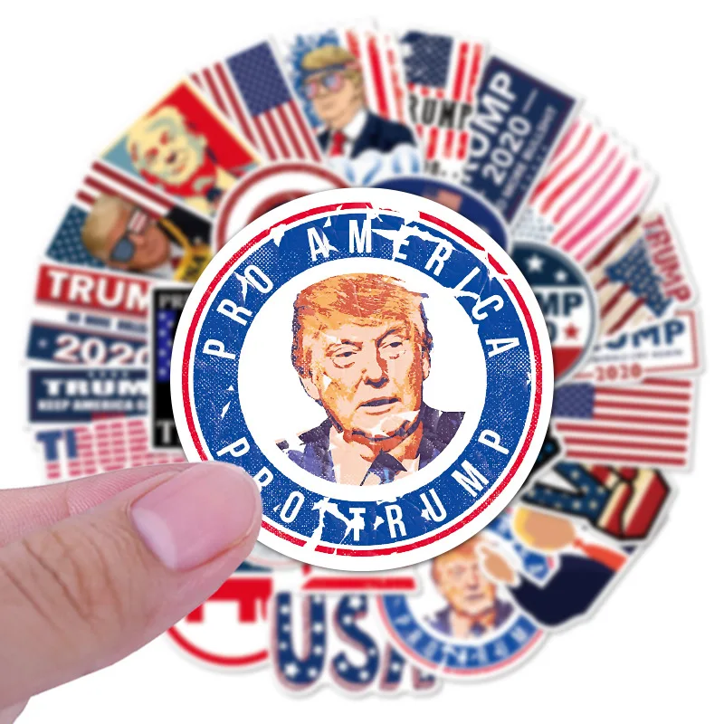 10/30/50PCS U.S. President Trump Stickers Decorative Motorcycle Laptop Car Phone DIY Graffiti Waterproof Decals Sticker Packs