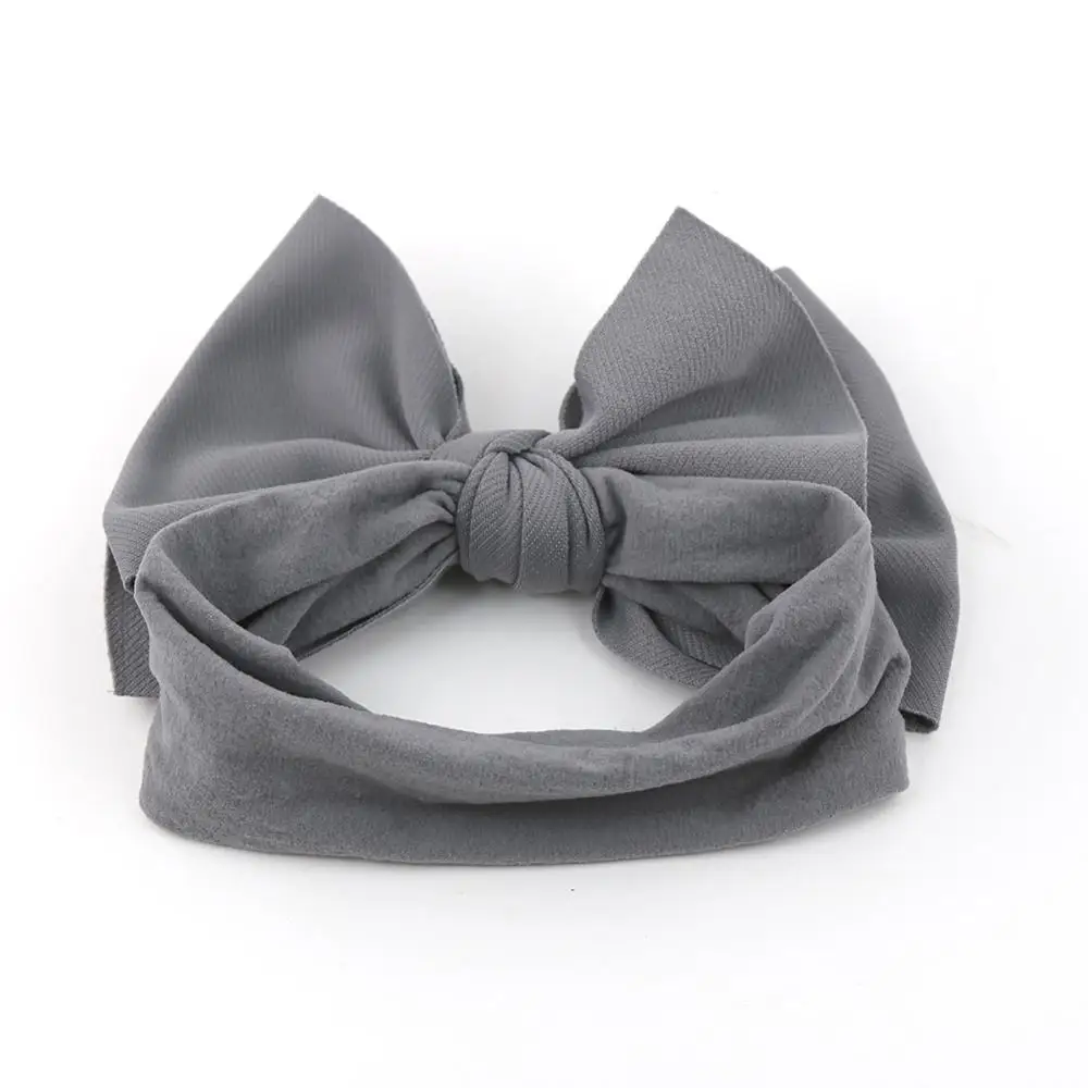Turbante sólido náilon bandana alta elástica arco superior nó headwrap para bebê meninas da criança faixas de cabelo moda crianças acessórios para o