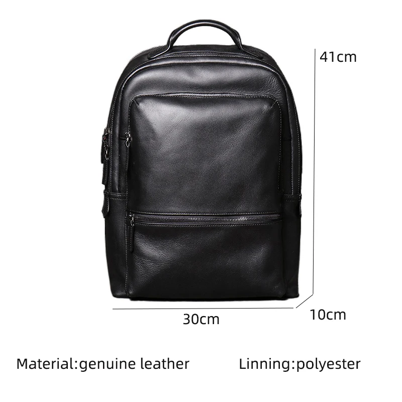 100% Genuine Leather Men Backpack School Bags for Teenager Boys Large Travel Backpacks for Laptop Backpack Mochila Notebook