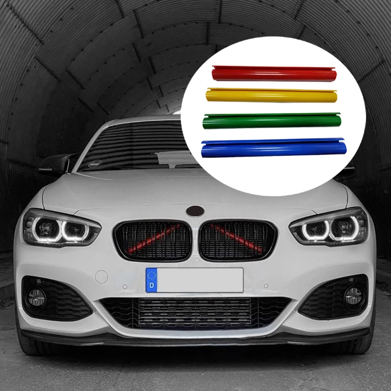 Car Strip Sticker Cover Frame For Bmw E60 E61 M5 520i 525i 528i 5 Series 2002-2010 Front Grille Trim Strips Car Styling