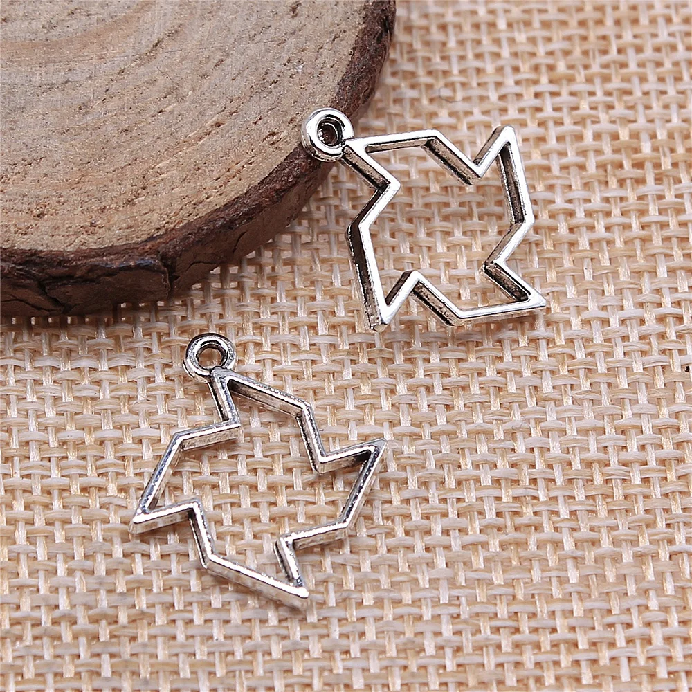 

free shipping 65pcs 20x23mm antique silver Hollow windmill charms diy retro jewelry fit Earring keychain hair card pendant