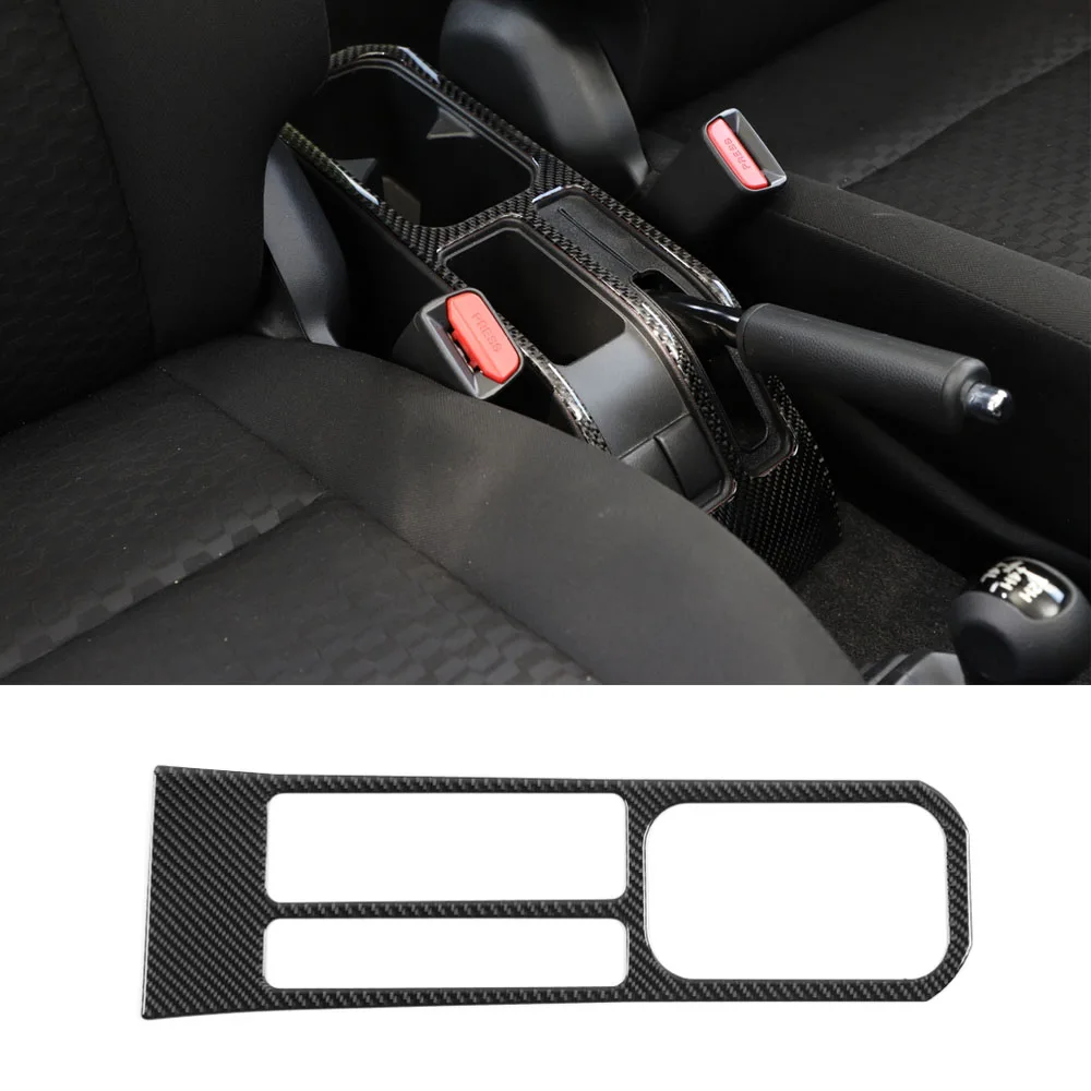 

Real Carbon Fiber Car Gear Shift Water Cup Holder Panel Cover Sticker For Suzuki Jimny 2019+ Interior Auto Accessory Styling