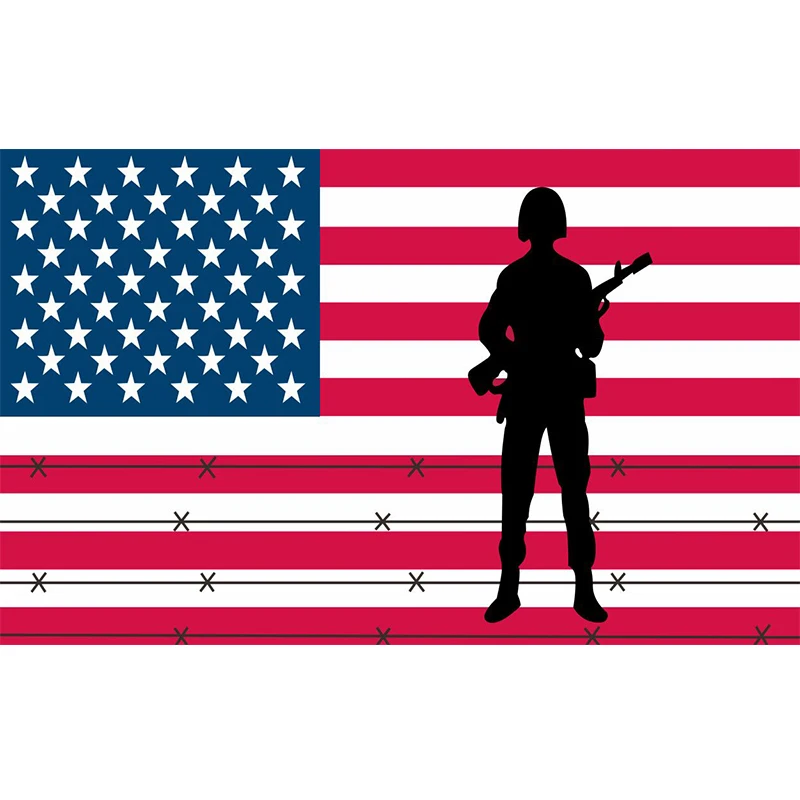 Yehoy  90*150cm army soldier in front of usa Flag  For Decoration