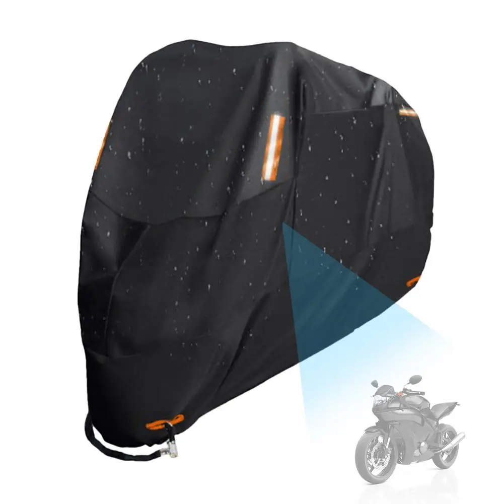 

Motorcycle Protective Cover Universal Motorcycle Raincoat 300D Polyester Silver-coated Cloth Reflect Dustproof Light Rain Cover