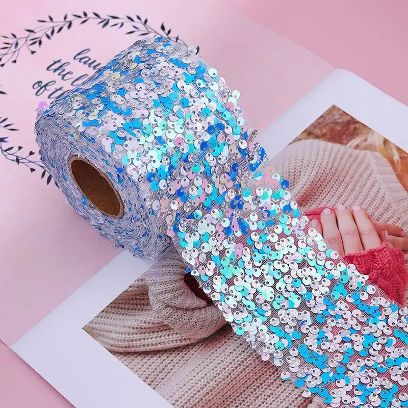 6cm/8cm mesh polka sequins dot tulle roll 10 yards DIY handmade material headdress bow shoes hats accessories