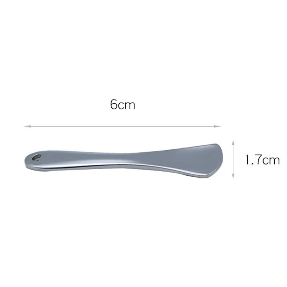 Mini Spatule Cosmétique Courbée en Métal et Zinc, Cuillère à Crème pour les Yeux, Bâton de miles, Or et Argent, 1 Pièce