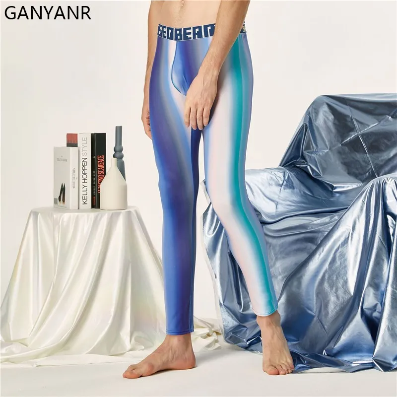 GANYANR Running Tights Men Compression Pants Gym Sportswear Leggings Fitness Jogging Sexy Basketball Yoga Winter Long Training