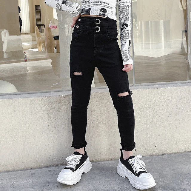 Ripped Jeans Children 10 Years Old Girl Children Jeans Girls Ripped Hole Girls Aliexpress