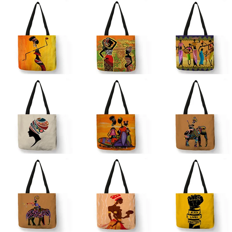 

Black Lives Matter Shoulder Bag Women Casual Totes Handbag Africa Afro Totem Ladies Shopping Bag Fashion Travel Beach Bags