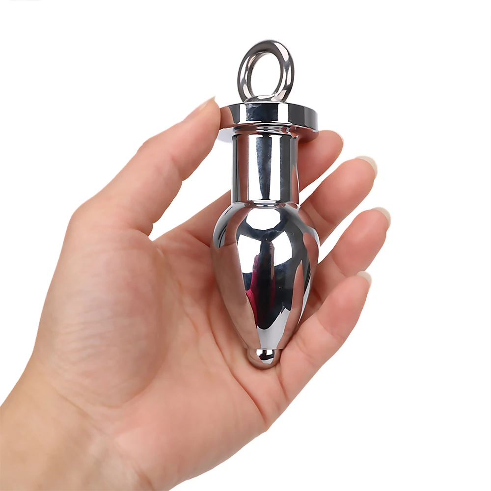 IKOKY Handheld Anal Plug Stainless Steel Anus Stimulator Erotic Sex Toys For Men Women Gay Metal Butt Plugs Adult Products