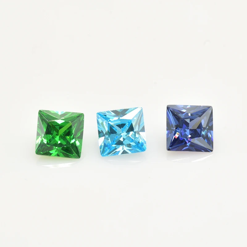 15 pz/lotto 1 pz di ogni colore dimensioni 3x5mm ~ 10x12mm sciolto forma quadrata Cubic Zirconia brillante CZ pietra AAAAA gemme