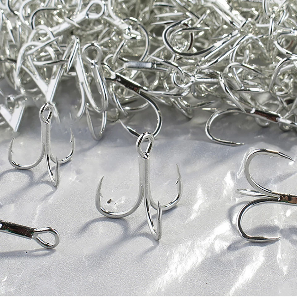 WALK FISH 10PCS Fishing Hook 2# 4# 6# 8# 10# Treble Fishing Overturned Hook High Steel Carbon Saltwater Bass Fishing Tool Tackle