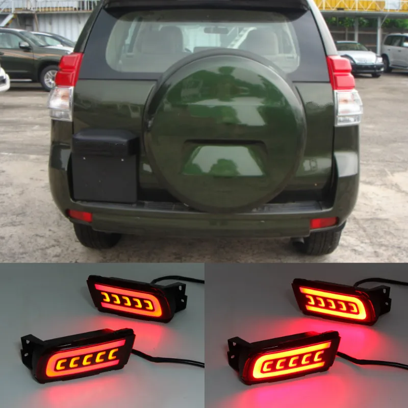 2PCS LED Reflector Rear Fog Lamp Fog Light Brake light turn signal For Toyota Land Cruiser Prado LC150 2010-2019