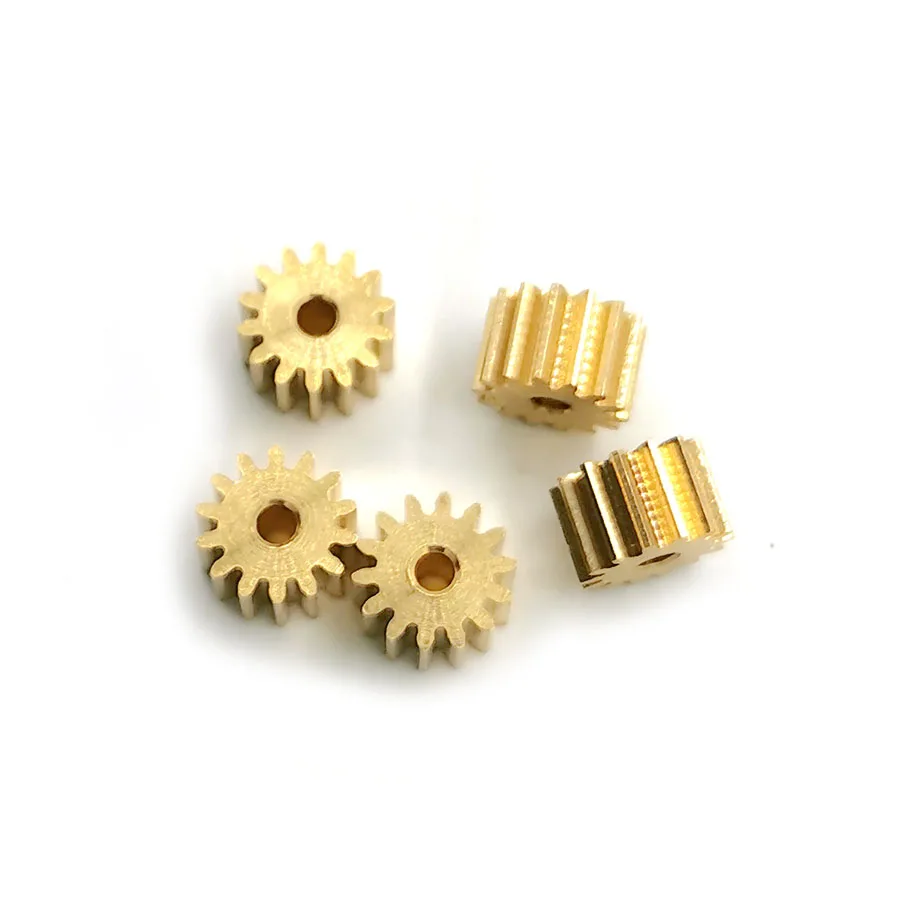 142A 0.5M Brass Pinion OD=8mm 14 Teeth 1.96mm Hole Tight for 2mm 4mm with Jackscrew Motor Shaft Metal Copper Gears 143A