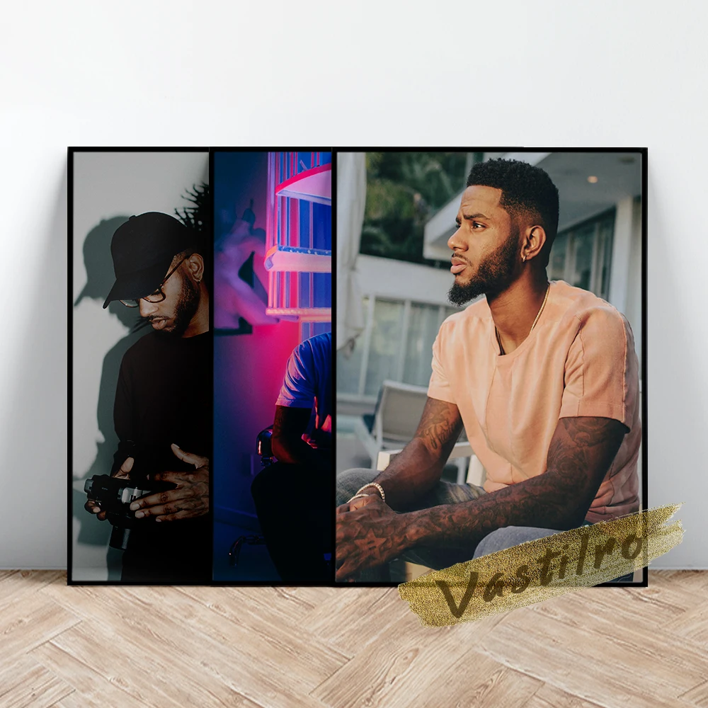 Bryson Tiller Singer Poster, Music Star Art Prints, Handsome Man Wall Stickers, Bryson Character Portrait Painting, Fans Gift