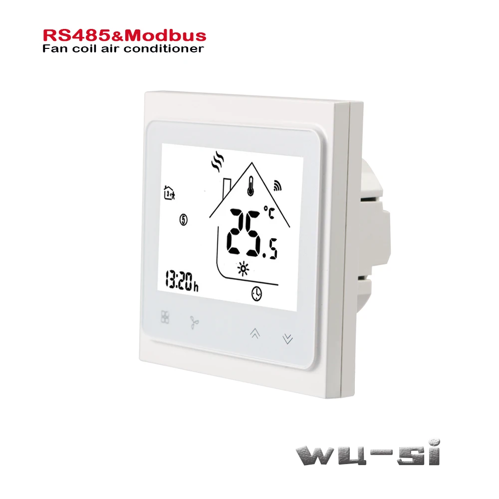 Modbus& RS485 RTU communication 2Pipe thermostat,heat or cool 95-240VAC,Optional 24VAC