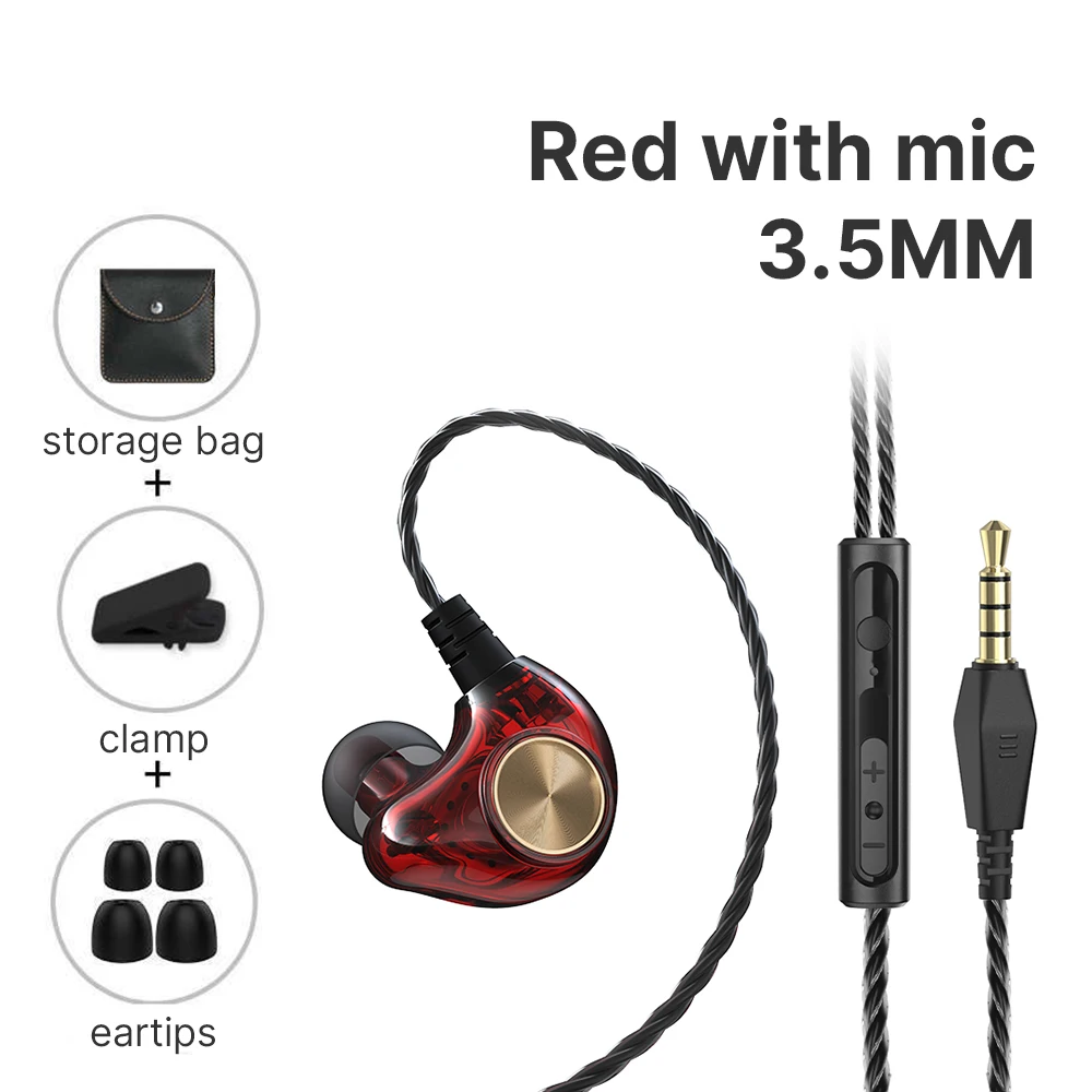 Transparent In-ear Earphones Wired Headphones Sport Earphone 5d Stereo Surround Bass Headset Gaming Earbuds for Redmi Sony Phone