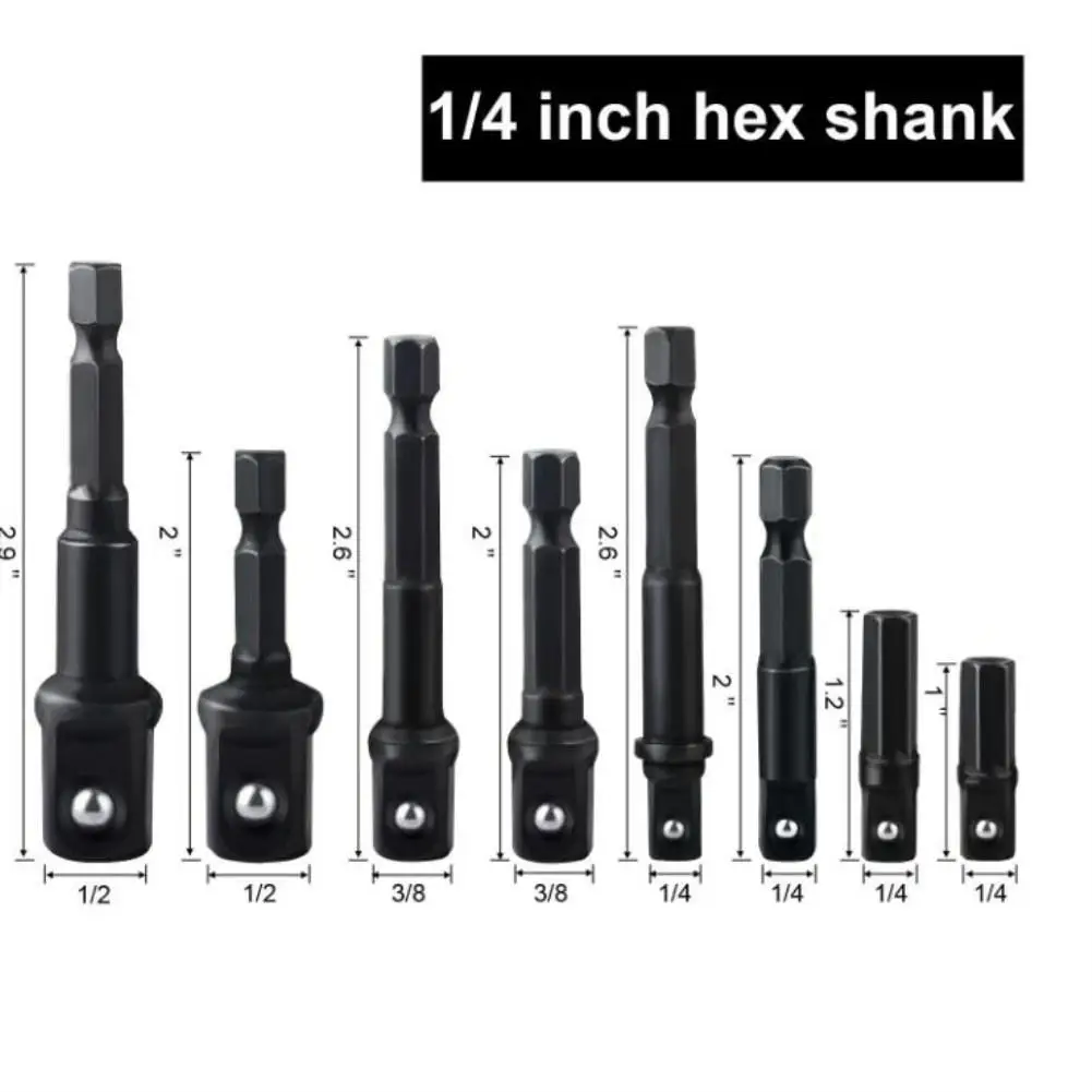 12ppcs 1/4 3/8 1/2 Drive Socket Adapter Converter Reducer Air Impact Craftsman Socket Wrench Adapter Hand Tools Set Repair Tools
