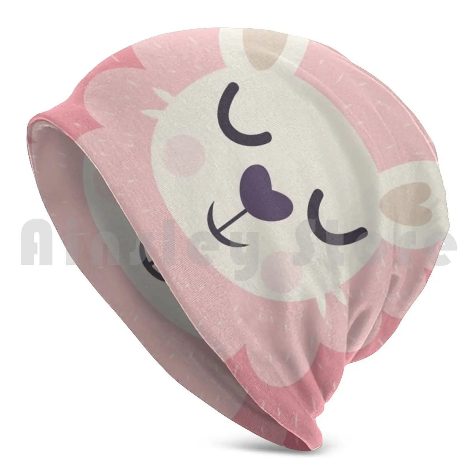 Happy Pink Lion Hat Hat Birthday Greetings Pink Lion Happy Cute Animal Smile Wild Cat Big