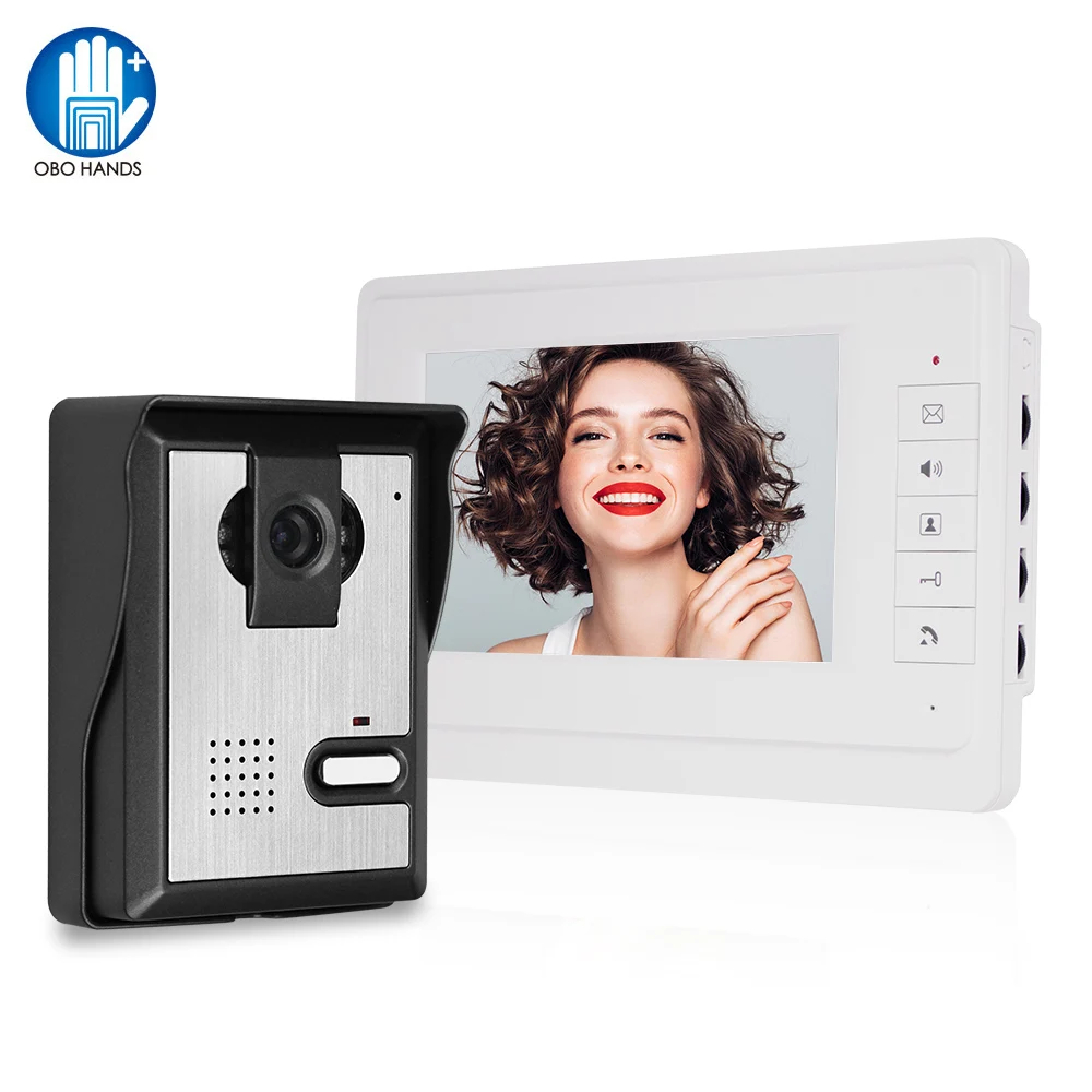 

Video Door Intercom Entry System Kit Wired Video Doorbell Phone IR Camera Rainproof Call Panel for Home Villa Building Apartment