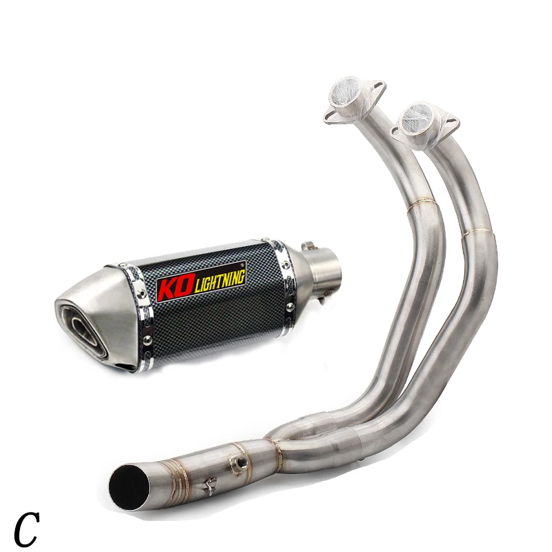 Escape Motorcycle Exhaust Head Link Pipe And 51mm Muffler Stainless Steel Exhaust System  For Yamaha MT07  R7