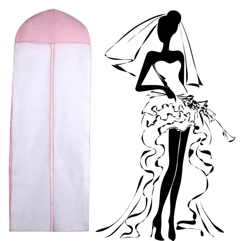 Wedding Dress Bridal Gown Dust Bag Garment Zip Carrier Dust-proof Protector Case Dustproof Covers Wedding Dresses Garment