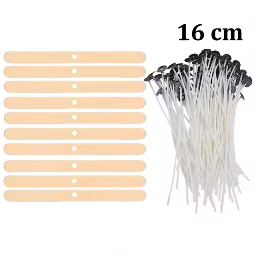Smokeless Candle Wicks 2.6-20cm Pre-Waxed Cotton Core Wicks with Metal Sustainer Tabs DIY Handmade Candle Making Tools - Image 26