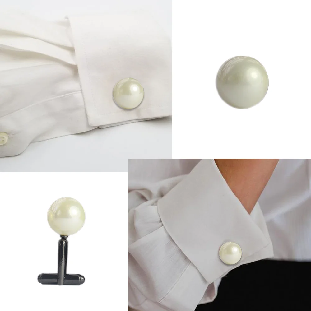 

Pure Silver Shirt Cufflinks Wedding Cufflinks Genuine Freshwater Cultured Pearls Knot Cufflinks for Man or Woman