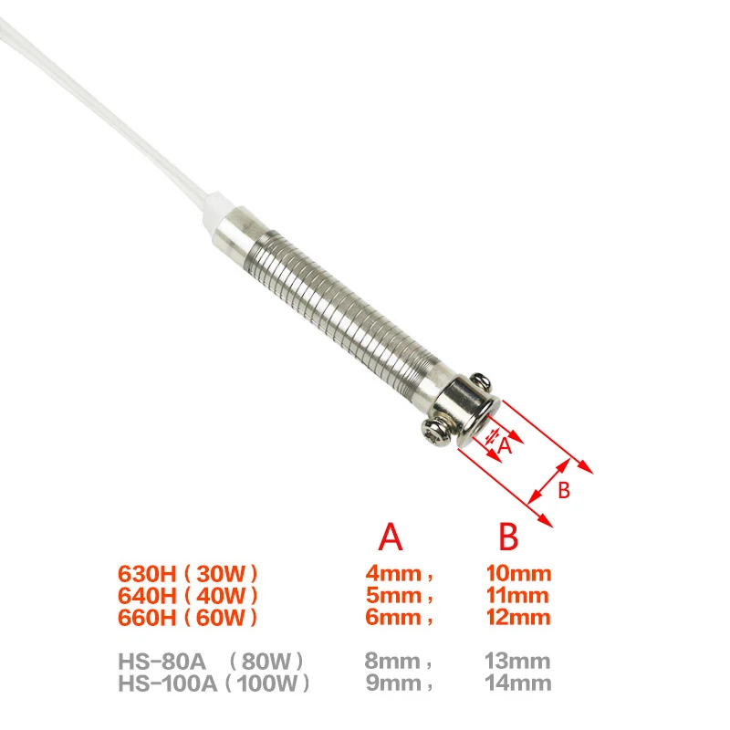 1Pcs เซรามิค Mica ไฟฟ้า30W 40W 60W 80W 100W เครื่องทำความร้อนภายนอกเหล็กเครื่องทำความร้อนอุ่น Soldering Iron