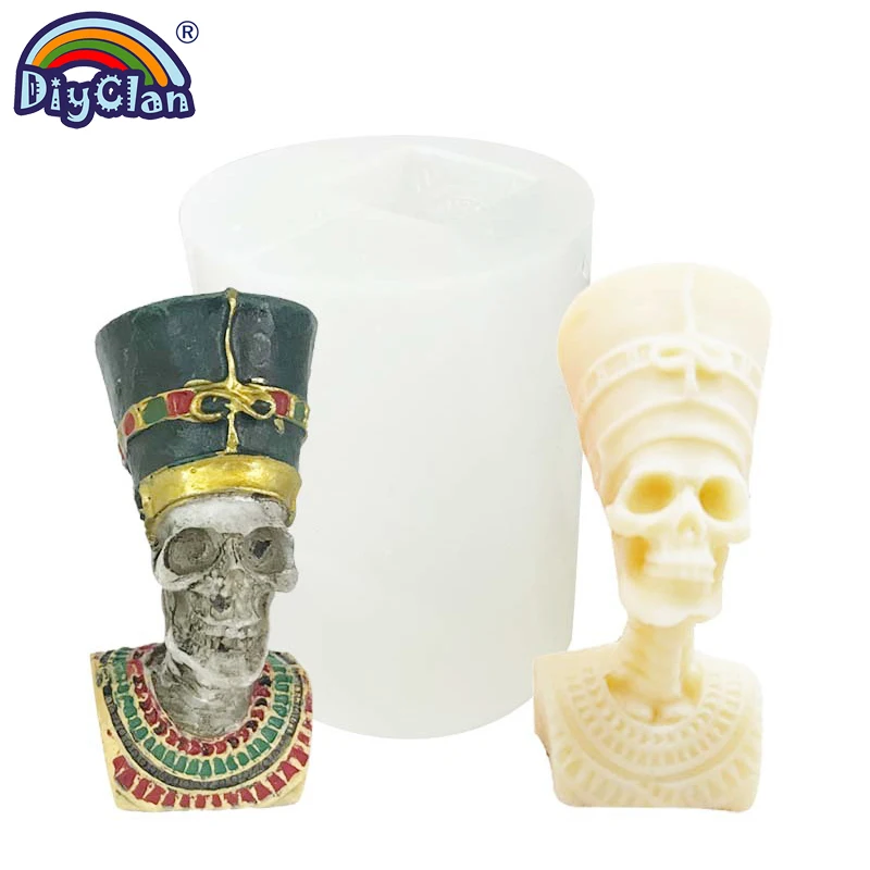 3D Easter Cleopatra Sphinx Silicone Mold DIY Gypsum Ornament Candle Model Pharaoh Pyramid Chocolate Mould Cake Decorating Tools