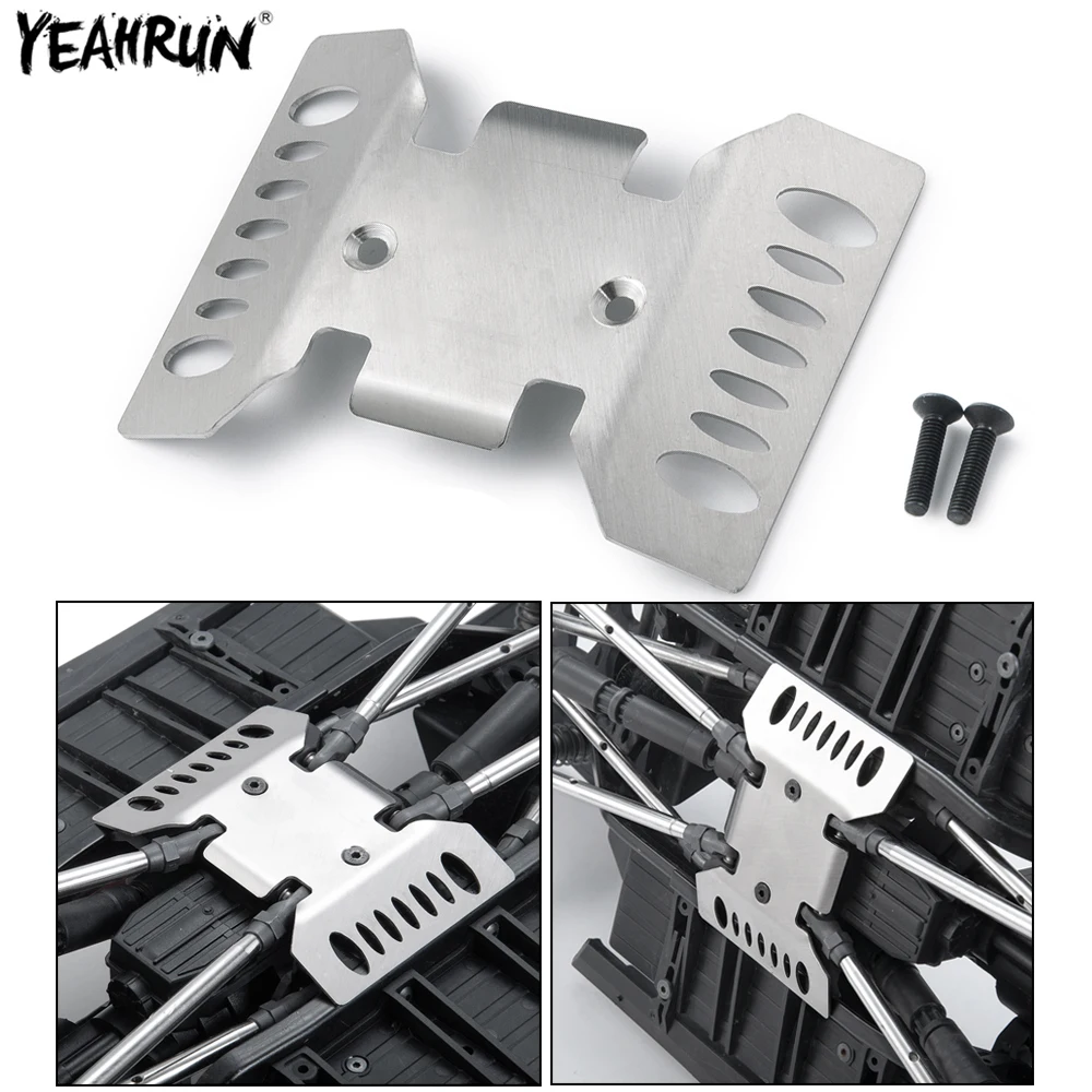 YEAHRUN  Stainless Steel Protective Plate Metal Armor for Axial SCX10 III Wrangler Gladiator AXI03007 Base camp AXI03027